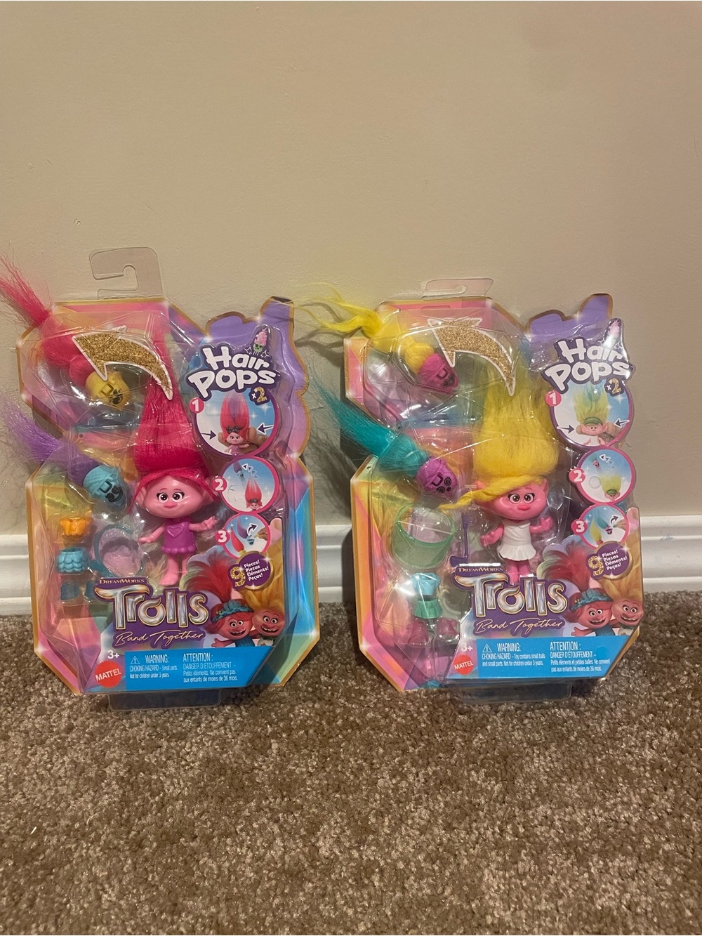 Trolls Hair Pops Poppy and Viva Dolls